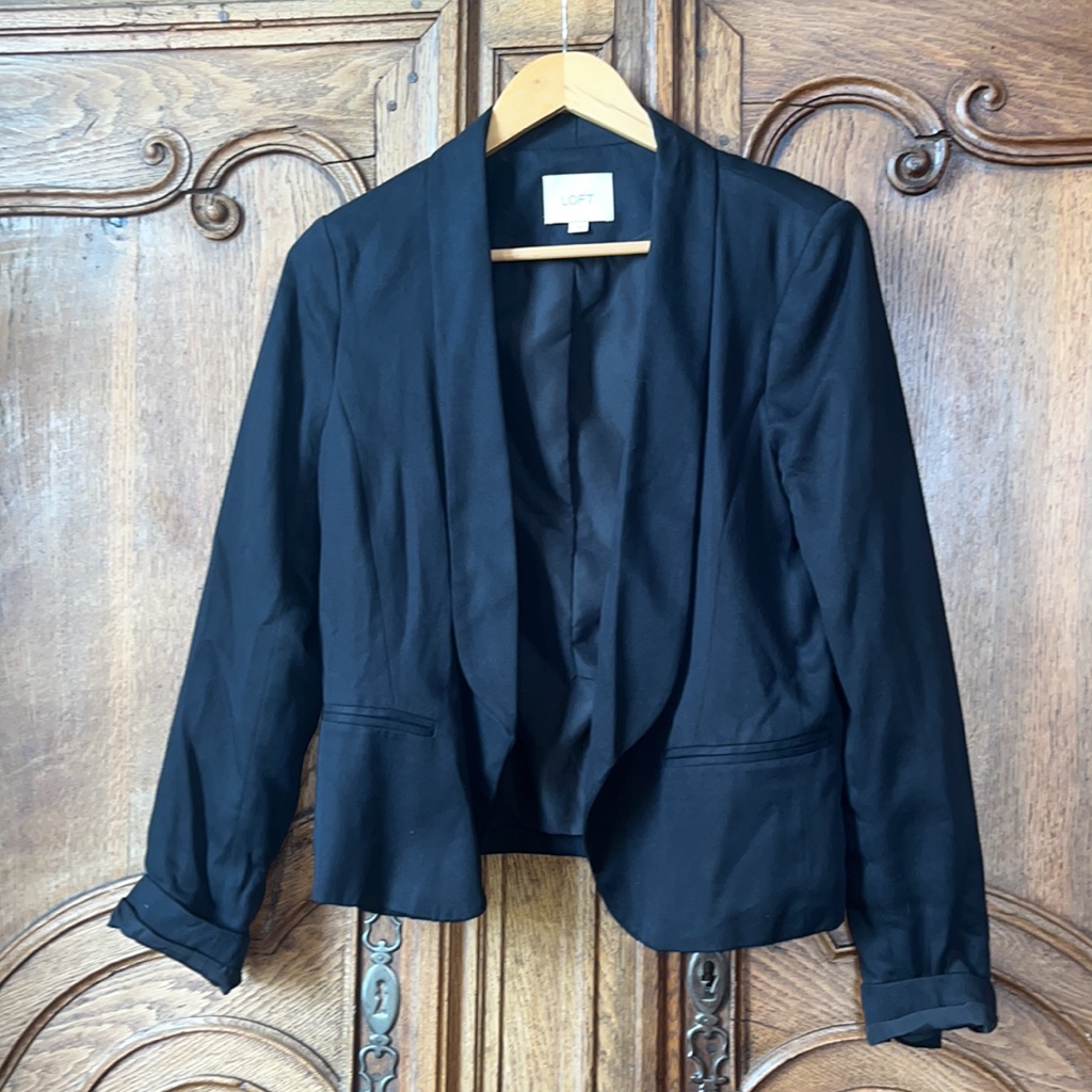 Loft Black Open Front Jacket